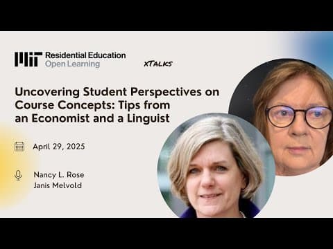 Video thumbnail for xTalk, April 29, 2025, Uncovering Student Perspectives on Course Concepts. Duration: 51:12. Topics: Digital Learning · Educational Technology · Education & Teaching