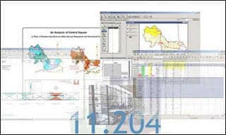 A montage of screenshots from Excel and Arcview.