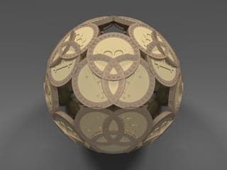 A polyhedron whose faces are made of Bitcoins