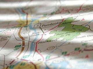 Photograph of a roadmap.