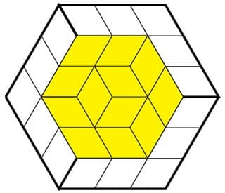 Rhombille tiling. Each rhombus has two 60° and two 120° angles.