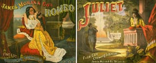 19th century chewing tobacco advertisements featuring Romeo and Juliet.