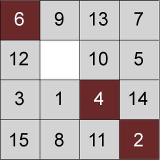 6.042 course logo: 4 by 4 square with numbers in each square.