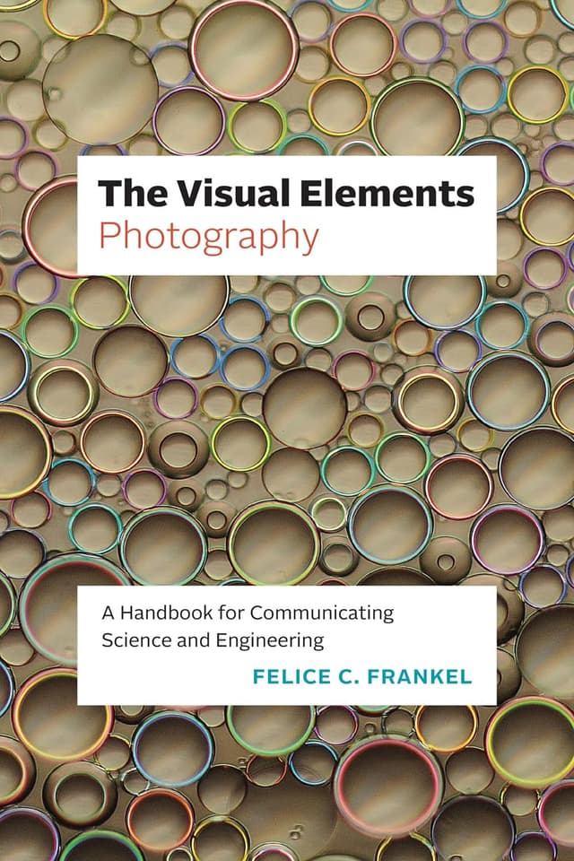 The cover of the book The Visual Elements-Photography. The background is a tan color, which rings of varying sizes and colors laid on top.